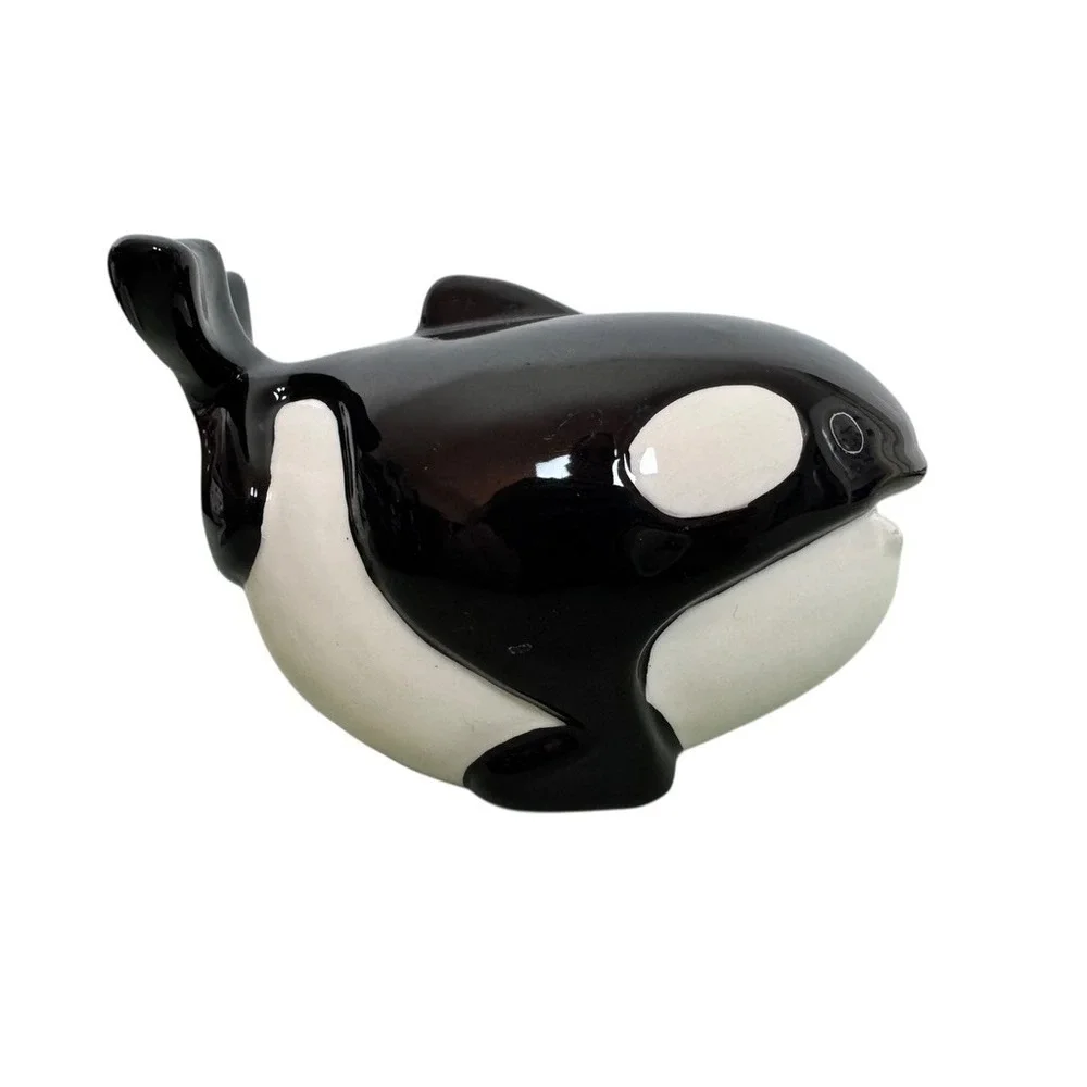 Marine World Africa Usa Orca‎ Whale Figurine Coin Bank A Gift Corp Ceramic